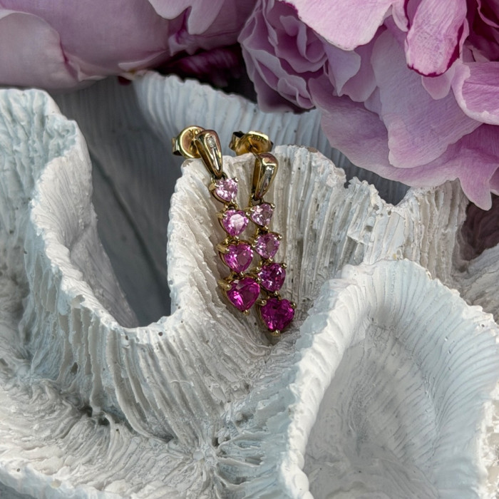10K Yellow Gold Pink Sapphire & Diamond 