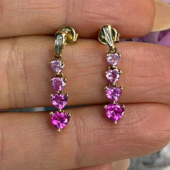 10K Yellow Gold Pink Sapphire & Diamond 