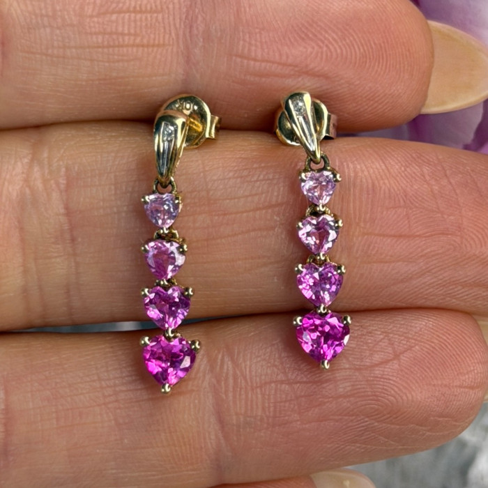 10K Yellow Gold Pink Sapphire & Diamond 