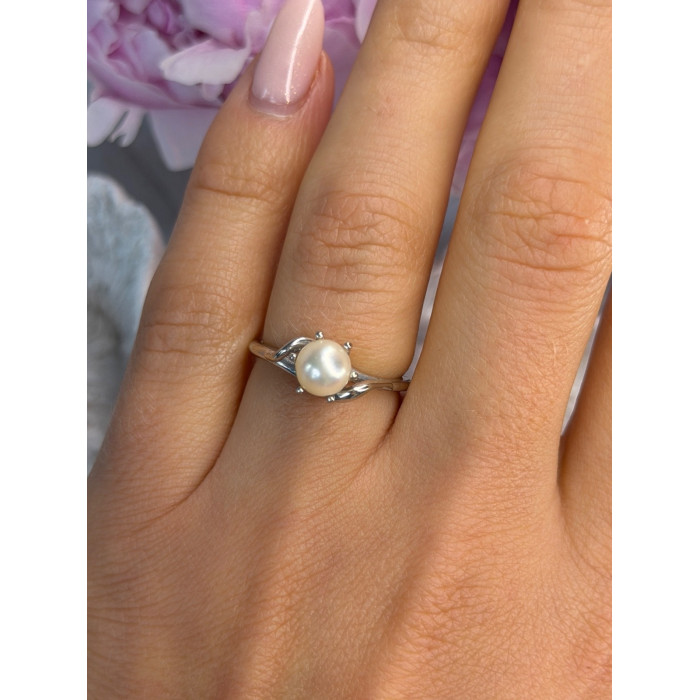 La Pais 14K White Gold Pearl Ring Size 6.5