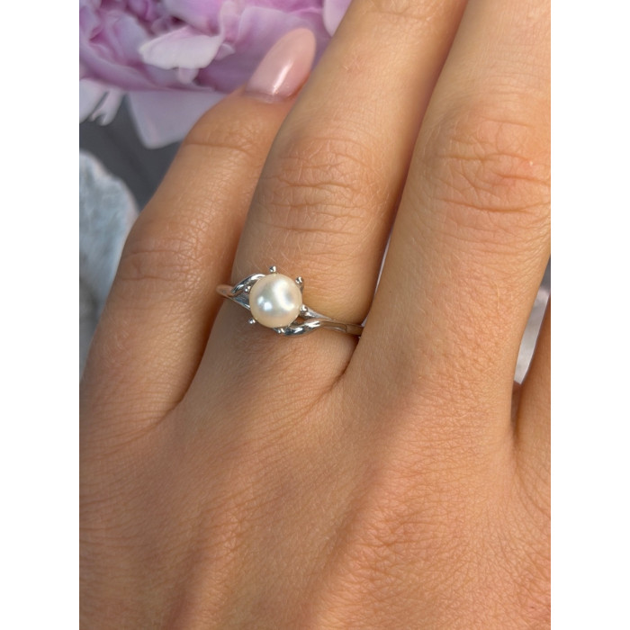 La Pais 14K White Gold Pearl Ring Size 6.5