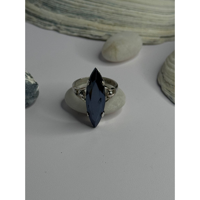 Vintage 925 Sterling Silver Hematite Ring Size 6.5