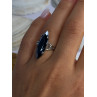 Vintage 925 Sterling Silver Hematite Ring Size 6.5