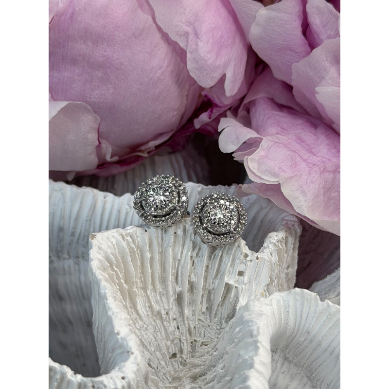 10K White Gold Diamond tcw 0.16 ct Stud Earrings