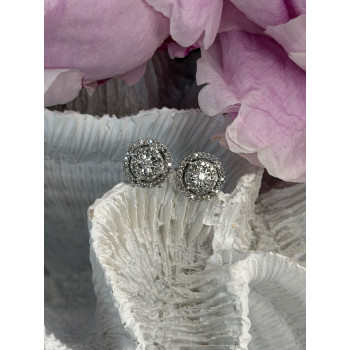 10K White Gold Diamond tcw 0.16 ct Stud Earrings