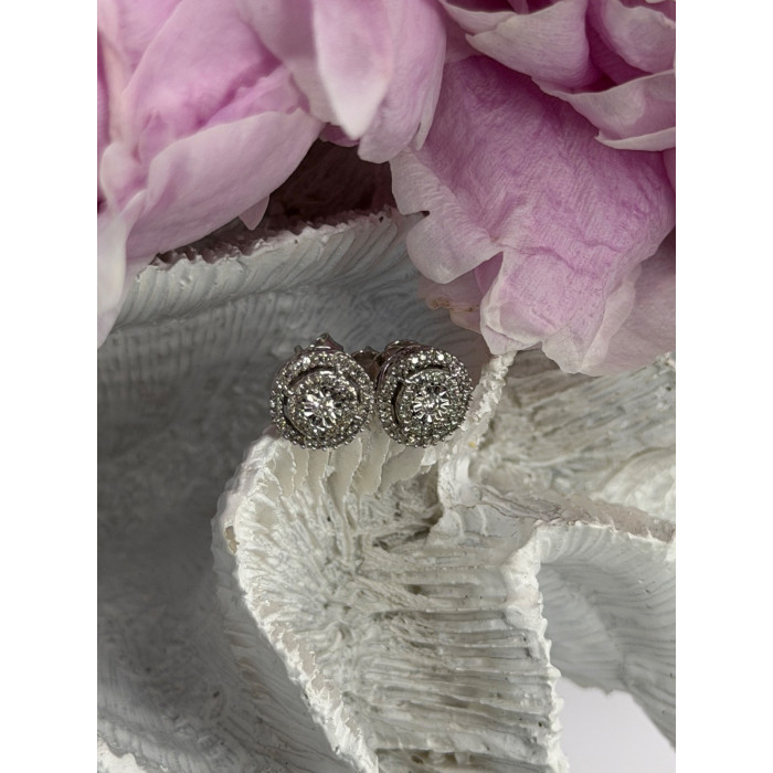10K White Gold Diamond tcw 0.16 ct Stud Earrings