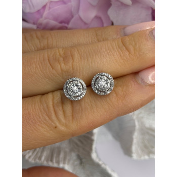 10K White Gold Diamond tcw 0.16 ct Stud Earrings