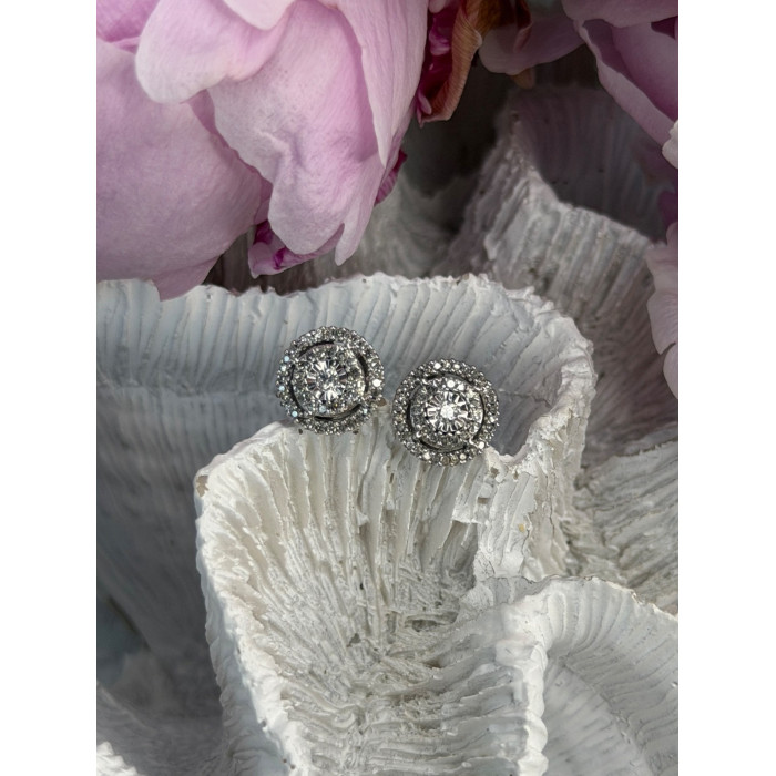 10K White Gold Diamond tcw 0.16 ct Stud Earrings