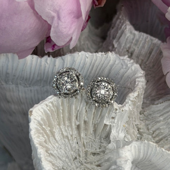 10K White Gold Diamond tcw 0.16 ct Stud Earrings