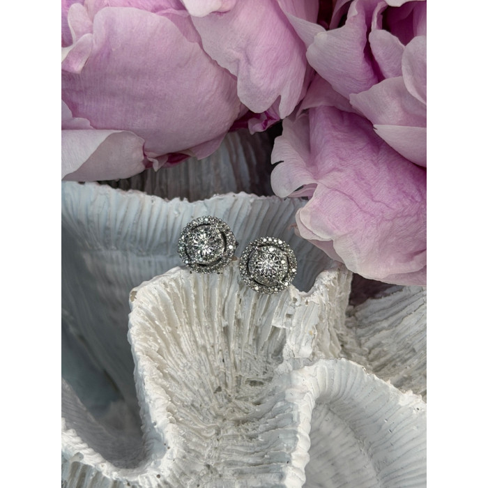 10K White Gold Diamond tcw 0.16 ct Stud Earrings