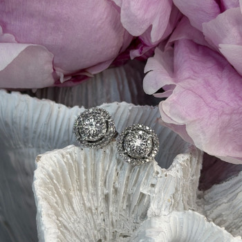 10K White Gold Diamond tcw 0.16 ct Stud Earrings