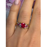 10K Yellow Gold Ruby & Diamond Heart Ring Size 7