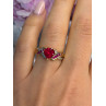 10K Yellow Gold Ruby & Diamond Heart Ring Size 7