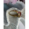 10K Yellow Gold Ruby & Diamond Heart Ring Size 7
