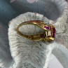 10K Yellow Gold Ruby & Diamond Heart Ring Size 7