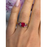 10K Yellow Gold Ruby & Diamond Heart Ring Size 7