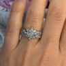 10K Yellow & White Gold Diamond Flower 1.36 ct Ring Size 7