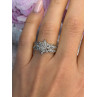 10K Yellow & White Gold Diamond Flower 1.36 ct Ring Size 7