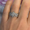 10K Yellow & White Gold Diamond Flower 1.36 ct Ring Size 7