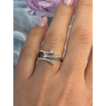 Classy 10K White Gold Diamond tcw 0.18 ct Ring Size 7