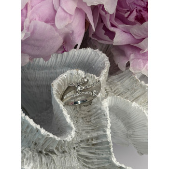 Classy 10K White Gold Diamond tcw 0.18 ct Ring Size 7