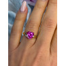 GTR 10K Yellow Gold Pink Sapphire Heart & Diamond Ring Size 7