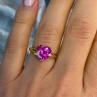 GTR 10K Yellow Gold Pink Sapphire Heart & Diamond Ring Size 7