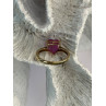 GTR 10K Yellow Gold Pink Sapphire Heart & Diamond Ring Size 7