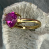 GTR 10K Yellow Gold Pink Sapphire Heart & Diamond Ring Size 7