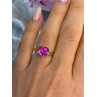GTR 10K Yellow Gold Pink Sapphire Heart & Diamond Ring Size 7