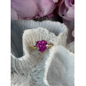 GTR 10K Yellow Gold Pink Sapphire Heart & Diamond Ring Size 7