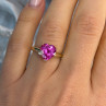 GTR 10K Yellow Gold Pink Sapphire Heart & Diamond Ring Size 7