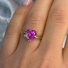 GTR 10K Yellow Gold Pink Sapphire Heart & Diamond Ring Size 7