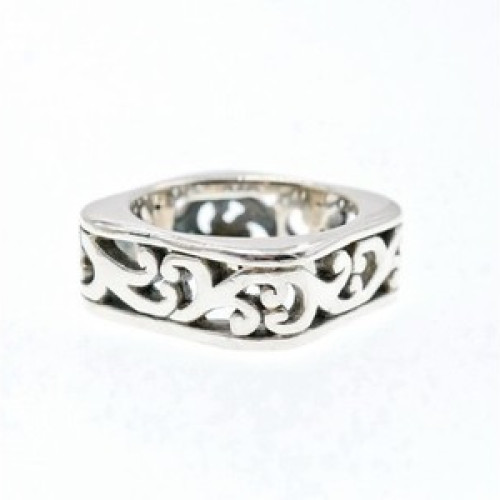 925 Sterling Silver Square Openwork Ring Size 6.5