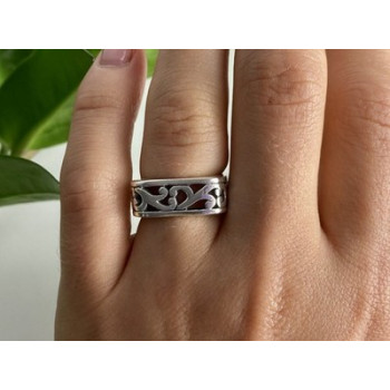 925 Sterling Silver Square Openwork Ring Size 6.5