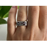 925 Sterling Silver Square Openwork Ring Size 6.5