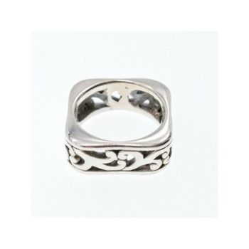 925 Sterling Silver Square Openwork Ring Size 6.5