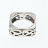 925 Sterling Silver Square Openwork Ring Size 6.5