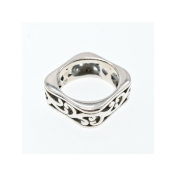 925 Sterling Silver Square Openwork Ring Size 6.5
