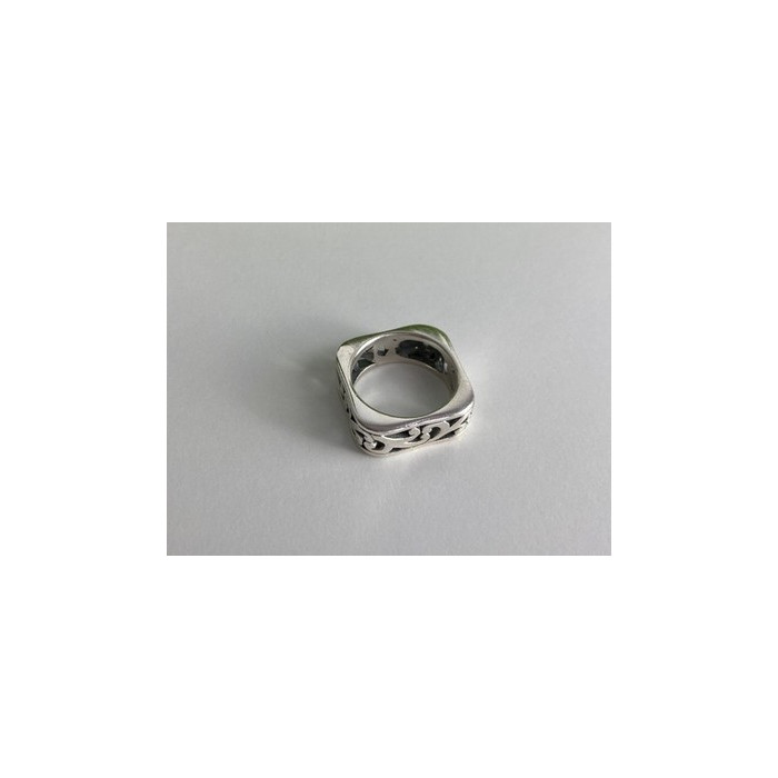 925 Sterling Silver Square Openwork Ring Size 6.5