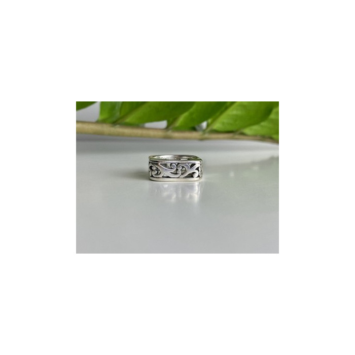 925 Sterling Silver Square Openwork Ring Size 6.5