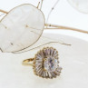 925 Sterling Silver Gold Plated CZ Ring Size 5.5