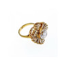 925 Sterling Silver Gold Plated CZ Ring Size 5.5