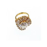 925 Sterling Silver Gold Plated CZ Ring Size 5.5