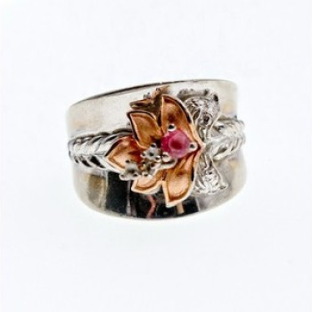 925 Sterling Silver Morganite & Goshenite 