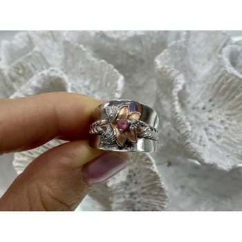 925 Sterling Silver Morganite & Goshenite 