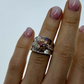 925 Sterling Silver Morganite & Goshenite 