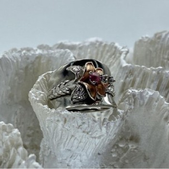 925 Sterling Silver Morganite & Goshenite 