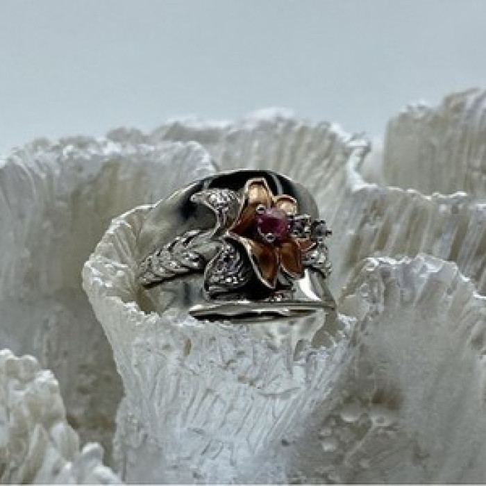 925 Sterling Silver Morganite & Goshenite 