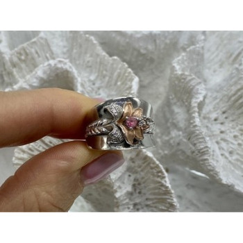 925 Sterling Silver Morganite & Goshenite 